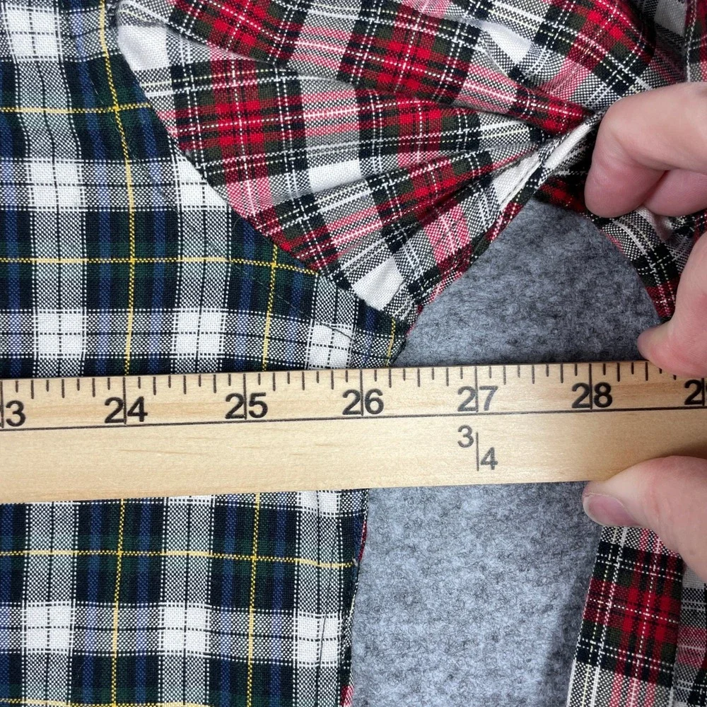 Vintage Tommy Hilfiger Shirt Mens XL Multicolor Plaid Colorblock Patchwork 90s